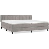  Box spring postelja z vzmetnico svetlo siva 200x200 cm žamet, (20727183) | Shoptok.si