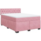 vidaXL Box spring postelja z vzmetnico roza 160x200 cm žamet, (21310509) Cene