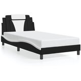  The Living Store Posteljni okvir z vzglavjem črn in bel 100x200 cm umetno usnje - Posteljni Okvir, (21500019) | Shoptok.si