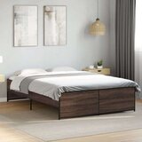 vidaXL Okvir za krevet smeđi hrast 135x190cm konstruirano drvo i metal | shoptok.hr