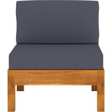 Maison Chic Sredinski kavč - Sofa - Kanape s temno sivimi blazinami trden akacijev les, (21727310) Cene
