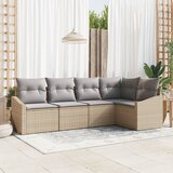 vidaXL set od 5 vrtnih sofa s jastučićima bež Poly ratan Cijene