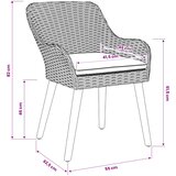 Vrtni set za objed s jastukom 7 pcs Svijetlo siva poliratan | shoptok.hr
