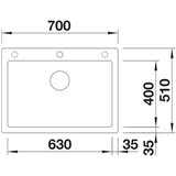 Blanco PLEON 8 CRNA 700x510/220 mm | ePonuda.com
