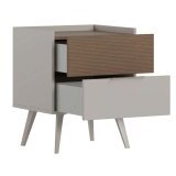 Hanah home Noćni ormarić braon - bele boje Milano | ePonuda.com