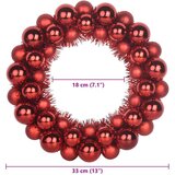 vidaXL Vijenci s božićnim kuglicama 2 pcs Crvena 33 x 33 x 7 cm | shoptok.hr