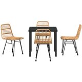 vidaXL 5-dijelni set vrtnih stolova i stolica smeđe boje s ratan izgledom | shoptok.hr