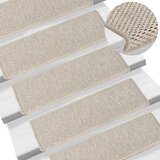 vidaXL Samolepilne preproge za stopnice sisal 15 kosov 65x25cm srebrne Cene