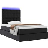 Krevet s prostorom za pohranu s LED-om Crna 120 x 190 cm | Eponuda.com