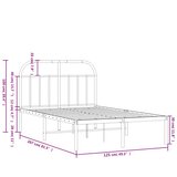  Metalni okvir za krevet s uzglavljem bijeli 120x200 cm | shoptok.hr