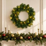  Božićni vijenac Zelena Ø 50 cm PVC 25 LED lampica | shoptok.hr