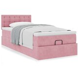 vidaXL Otomanski okvir kreveta s madraca ružičasti 90x190cm baršunasti | shoptok.hr