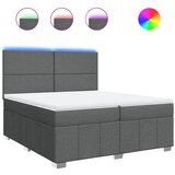 Maison Chic Box spring postelja - Vzmetna postelja z vzmetnico temno siva 200x200 cm blago SL4908, (21905675) | Shoptok.si