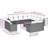  Vrtna garnitura - 13-dijelni set vrtnih sofa s jastucima poliratan crni - Crna 1 | shoptok.hr