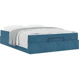 vidaXL Konstrukcija postelje Modra 140 x 200 cm Žamet | Shoptok.si