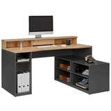 CARRYHOME kotna pisalna miza leseni material antracit, barve hrasta Cene