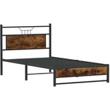  Posteljni okvir brez vzmetnice dimljen hrast 107x203cm inž. les, (21792174) | Shoptok.si