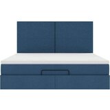 vidaXL Otomanski posteljni okvir z vzmetnico moder 160x200 cm blago | Shoptok.si