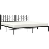 Metalni okvir za krevet s uzglavljem crni 200x200 cm | shoptok.hr