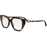 Diamonds Havana Rectangular Eyeglasses - ONE SIZE (53)