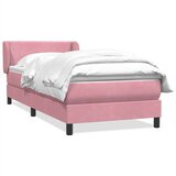 Box spring postelja z vzmetnico roza 80x220 cm žamet, (21791692) | Shoptok.si