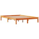 vidaXL Posteljni okvir z vzglavjem voščeno rjava 150x200 cm borovina | Shoptok.si
