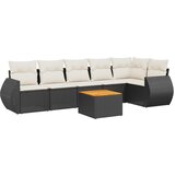  The Living Store Vrtna sedežna garnitura 7-delna z blazinami črn poli ratan - Vrtna Sedežna Garniture, (21451564) | Shoptok.si