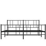  Metalni okvir kreveta uzglavlje i podnožje crni 193x203 cm | shoptok.hr