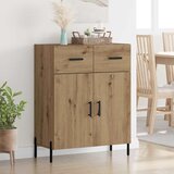 vidaXL Strani šal Umetni hrast 69,5 x 34 x 90 cm Konstruiran les | Shoptok.si