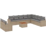 Maison Chic Seti vrtnega pohištva - Vrtna garnitura - Vrtni pohištvo set 11-delna z blazinami bež poli ratan, (21809184) | Shoptok.si