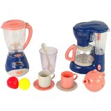  Set dječjeg kuhinjskog pribora - blender i aparat za kavu - plavo/rozi Slike