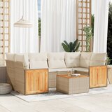 vidaXL 7-dijelni set vrtnih sofa od poliratana s jastucima bež | shoptok.hr