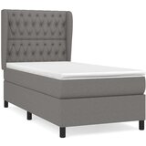  Box spring postelja z vzmetnico temno siva 90x200 cm blago, (20846726) | Shoptok.si