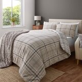 Catherine Lansfield Rjava/bež posteljnina za zakonsko posteljo 200x200 cm Kelso Check – | Shoptok.si