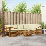  Set vanjskih sofa 8 kom. Prirodna i krem Čvrsto drvo akacije | shoptok.hr