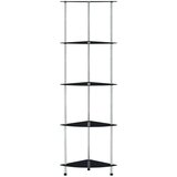 vidaXL Police s 5 razina crne 30 x 30 x 130 cm od kaljenog stakla | shoptok.hr