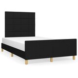 The Living Store Posteljni okvir z vzglavjem črn 120x200 cm blago - Posteljni Okvir Z Vzglavjem, (21525702) | Shoptok.si