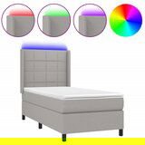 Maison Chic Box spring postelja - Vzmetna postelja z vzmetnico LED svetlo siva 90x190 cm blago SL15159, (21904310) | Shoptok.si