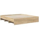  Krevetna konstrukcija s uzglavljem Sonoma hrast 200 x 200 cm | shoptok.hr