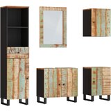  5-dijelni set kupaonskog namještaja masivno obnovljeno drvo | shoptok.hr