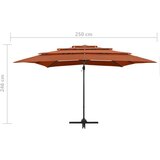 Senčnik aluminij terakota 250x250 cm | Shoptok.si