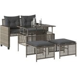  4-dijelni set vrtnih sofa s jastucima poliratan staklo | shoptok.hr