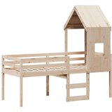 vidaXL Visoki krevet s krovom 90 x 200 cm od masivne borovine | shoptok.hr