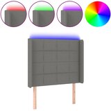  LED uzglavlje tamnosivo 103 x 16 x 118/128 cm od tkanine | shoptok.hr