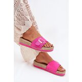 Boto Ladies Platform Slippers With Golden Buckle Fuchsia Selira | Shoptok.si