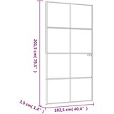Sobna vrata crna 102 x 201,5 cm kaljeno staklo i aluminij tanka | shoptok.hr