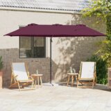  Senčnik Bordeaux rdeča 372 x 198 x 243 cm Poliester in aluminij, (5000187748) | Shoptok.si