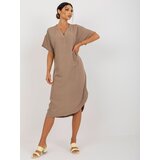 Och Bella Dress-TW-SK-BE-AZ101.40P-dark beige | Shoptok.si