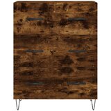 Visoka komoda dimljeni hrast 69,5x34x180 cm konstruiranog drva | shoptok.hr