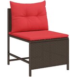  Sjedeća garnitura za vrt 6 kom. Smeđa i crvena poliratan 84 x 45 x 35 cm | Shoptok.si